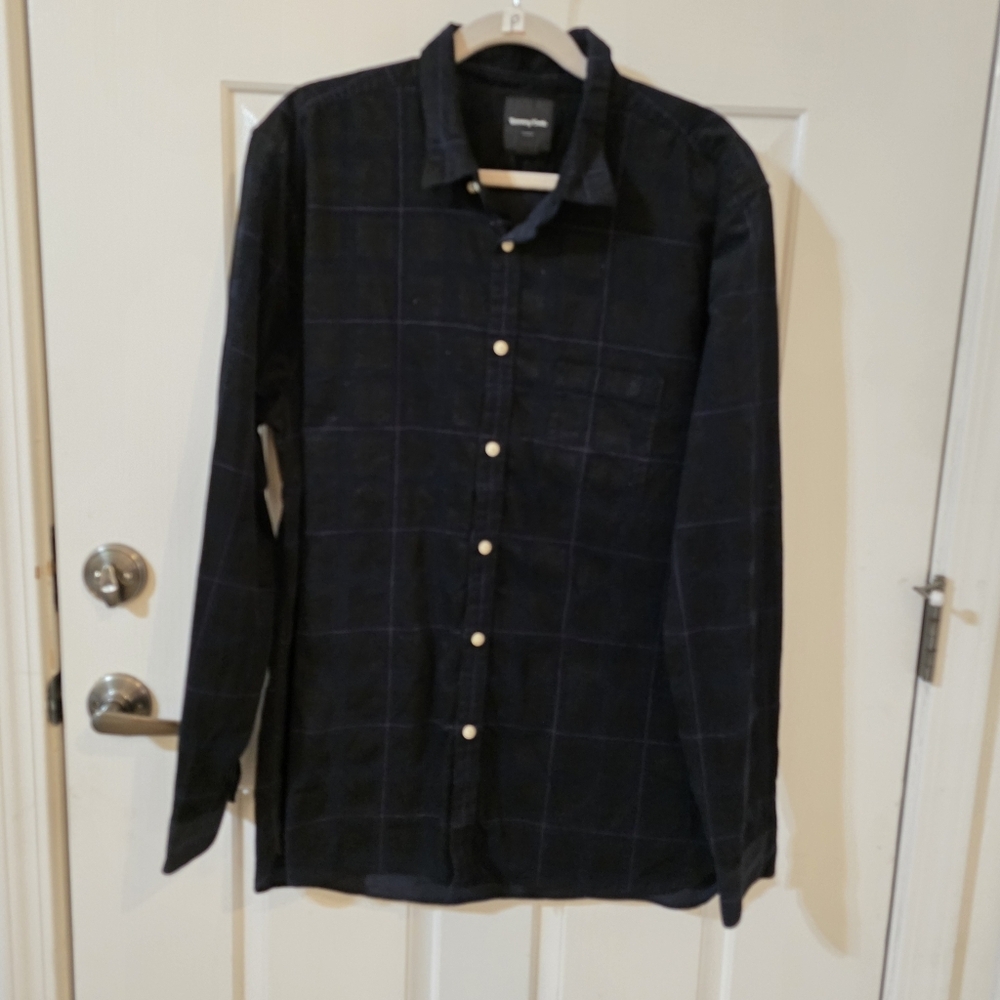 Barney Cools Navy Checkered Button-Up Shirt